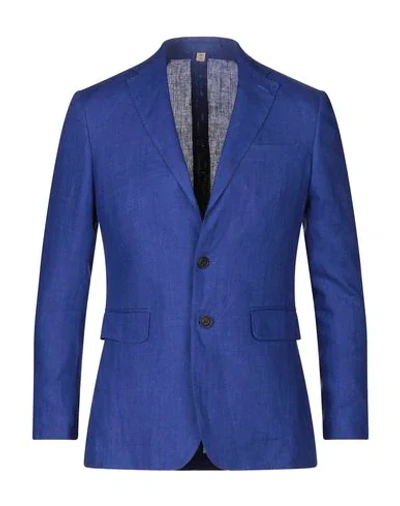 Shop Burberry Suit Jackets In Blue