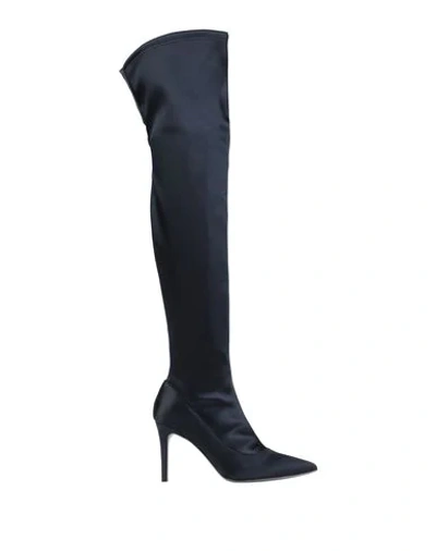 Shop Atos Lombardini Knee Boots In Dark Blue