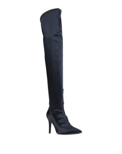 Shop Atos Lombardini Knee Boots In Dark Blue