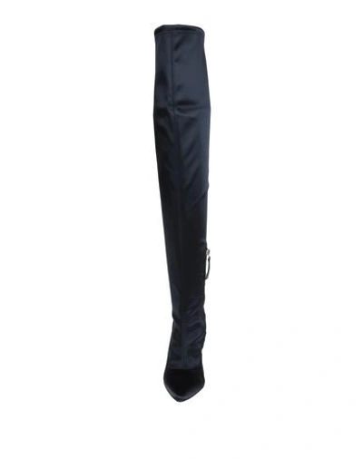 Shop Atos Lombardini Knee Boots In Dark Blue