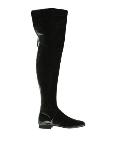 Shop Alberta Ferretti Knee Boots In Green