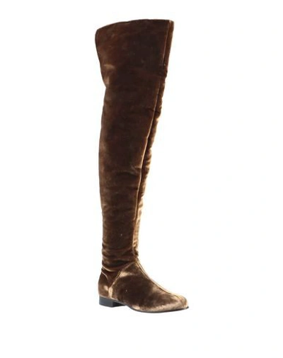 Shop Alberta Ferretti Knee Boots In Brown