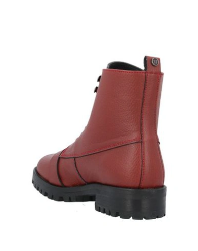 Shop Trussardi Jeans Ankle Boots In Brick Red