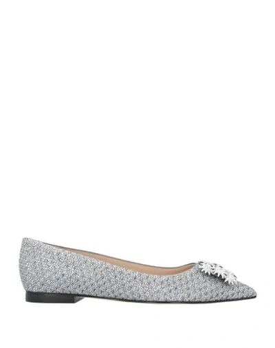 Shop Stuart Weitzman Ballet Flats In Silver