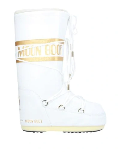 Moon Boot Crocodile-effect Snow Boots In White