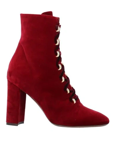 Shop L'autre Chose L' Autre Chose Woman Ankle Boots Burgundy Size 7 Textile Fibers In Red
