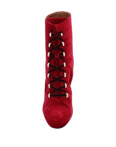 Shop L'autre Chose L' Autre Chose Woman Ankle Boots Burgundy Size 7 Textile Fibers In Red