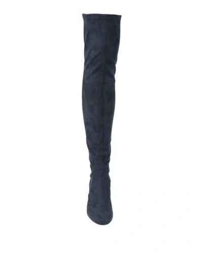 Shop Anna F Knee Boots In Dark Blue