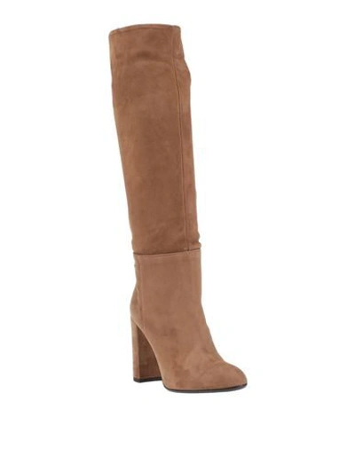 Shop Anna F . Woman Boot Camel Size 10 Soft Leather In Beige