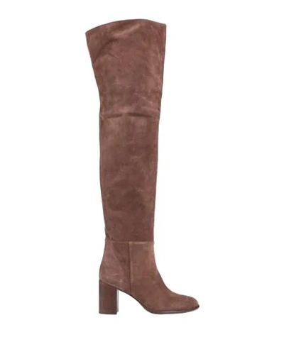 Shop Anna F Knee Boots In Brown