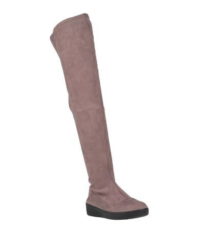 Shop Fitflop Woman Boot Dove Grey Size 5 Textile Fibers