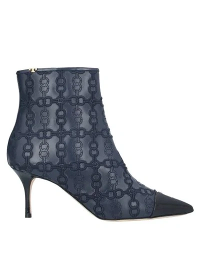 Shop Tory Burch Ankle Boots In Dark Blue