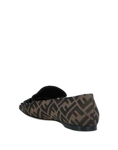 Shop Fendi Loafers In Khaki