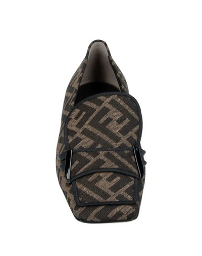 Shop Fendi Loafers In Khaki