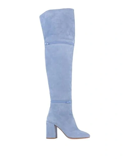 Shop Mm6 Maison Margiela Knee Boots In Lilac