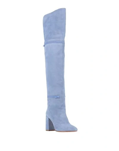 Shop Mm6 Maison Margiela Knee Boots In Lilac