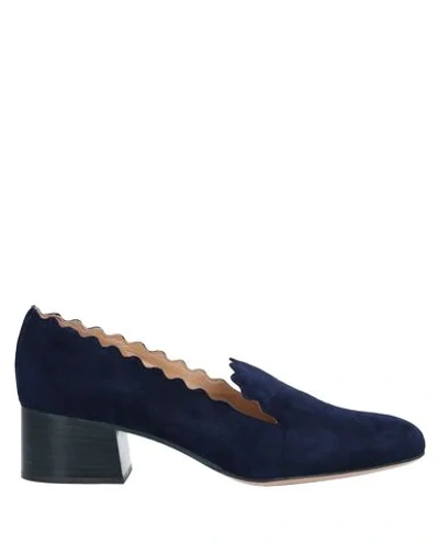 Shop Chloé Loafers In Dark Blue