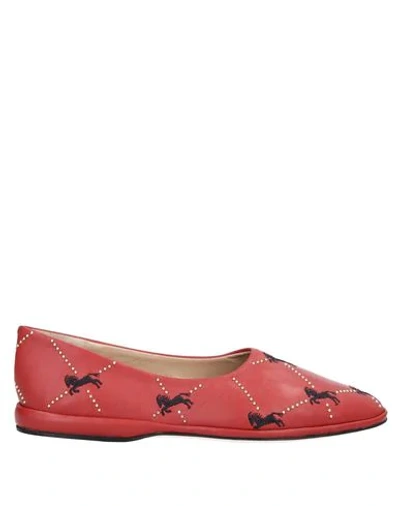 Shop Chloé Ballet Flats In Brick Red