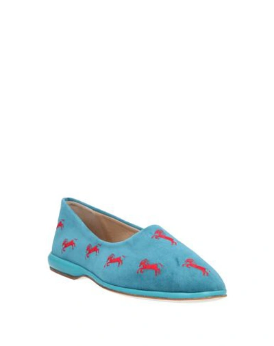 Shop Chloé Ballet Flats In Turquoise