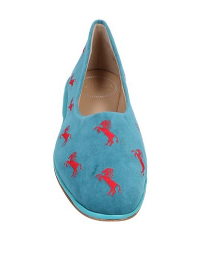 Shop Chloé Ballet Flats In Turquoise