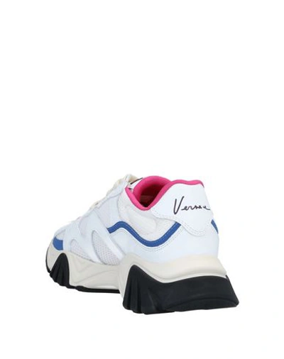 Shop Versace Woman Sneakers White Size 8 Textile Fibers, Soft Leather