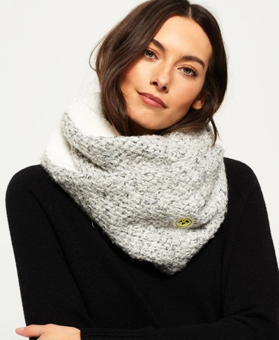 Shop Superdry Clarrie Stitch Snood In Light Grey