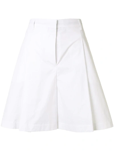 Shop Maison Kitsuné A-line Pleated Skirt In White