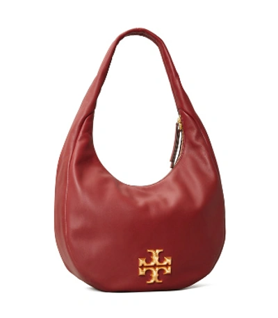 Tory Burch Leather Kira Deconstructed Hobo Bag - Red Hobos