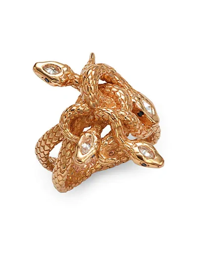 Shop Sara Weinstock Serpent 18k Rose Gold, White Diamond & Black Diamond Snakepit Ring