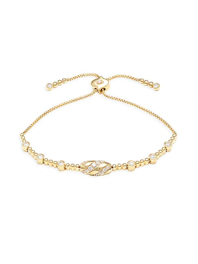 Shop Sara Weinstock Isadora 18k Yellow Gold & Diamond Bezel Bead Bolo Bracelet