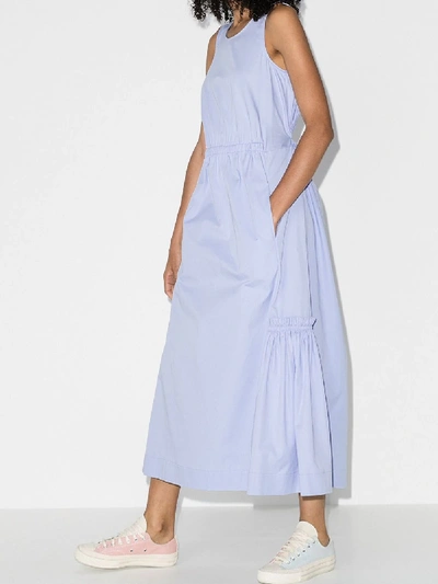 Shop Molly Goddard Marella Cutout Midi Dress In Blue