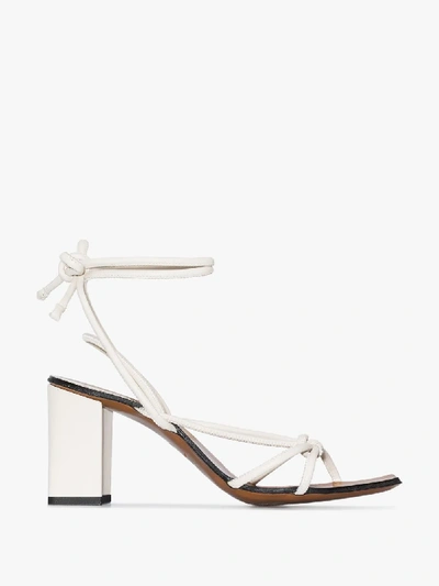Shop Atp Atelier White Andria 75 Leather Sandals