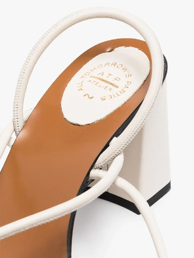 Shop Atp Atelier White Andria 75 Leather Sandals