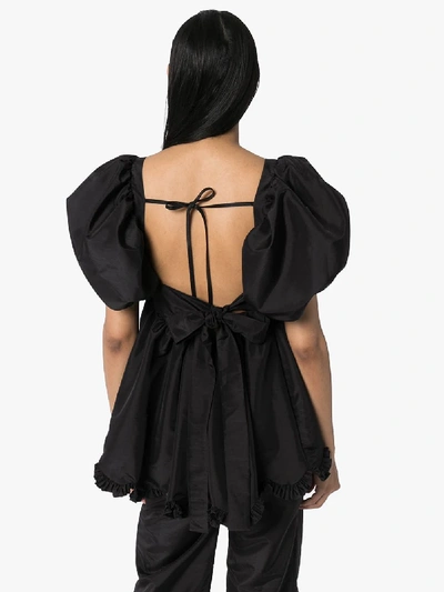 Shop Cecilie Bahnsen Vega Puff Sleeve Blouse In Black