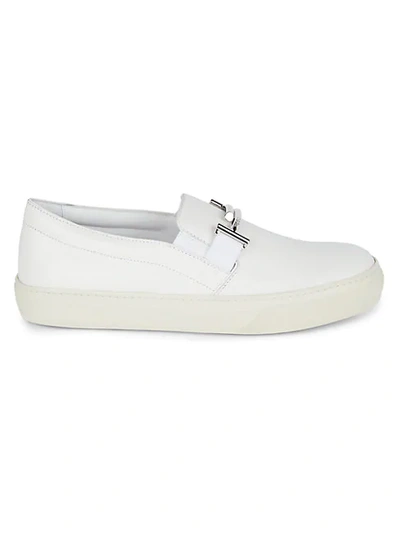 Shop Tod's Athletic Leather Loafers In White