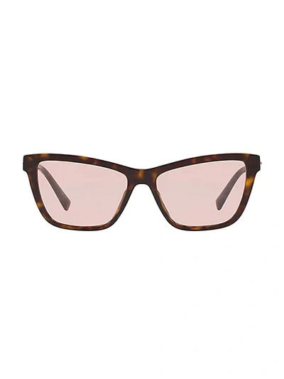 Shop Versace Pop Chic 55mm Cat Eye Sunglasses In Dark Havana
