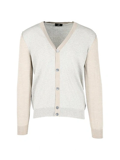 Shop Dunhill Colorblock Button-up Sweater In Light Grey