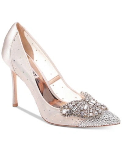 Shop Badgley Mischka Women's Quintana Embellished Evening Pumps In Ivory