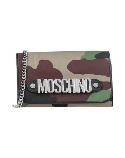 Shop Moschino Handbags In Khaki