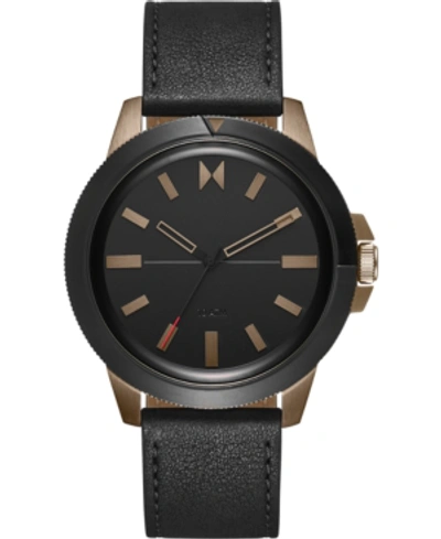 Shop Mvmt Men's Minimal Sport Black Leather Strap Watch 45mm