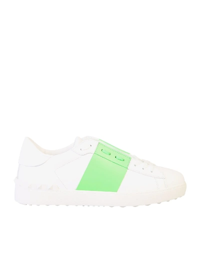 Shop Valentino Contrasting Band Sneakers In White