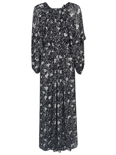 Shop Isabel Marant Estine Long Dress In Black/ecru