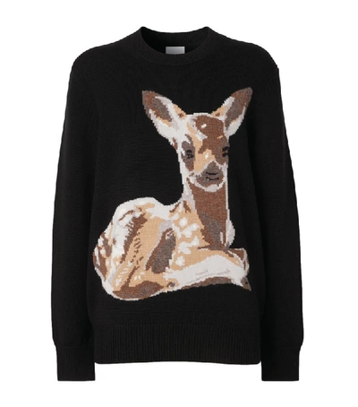Shop Burberry Deer Intarsia Sweater