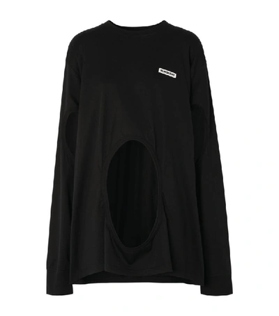 Shop Burberry Oversized Cut-out Detail Top