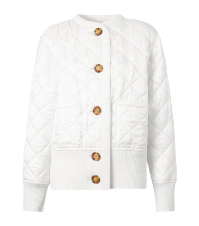 Shop Burberry Diamond Quilted Knit Panel Jacket