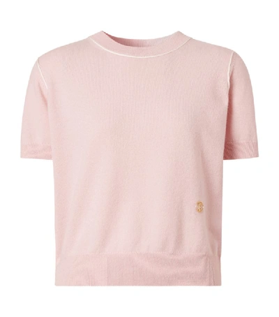 Shop Burberry Cashmere-silk Short-sleeved Sweater