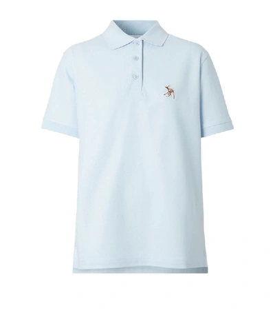 Shop Burberry Deer Motif Cotton Polo Shirt