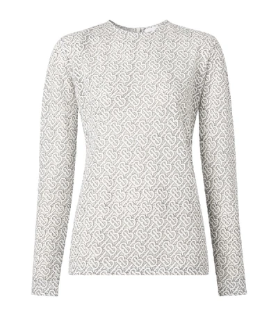 Shop Burberry Long-sleeved Monogram Devoré Top