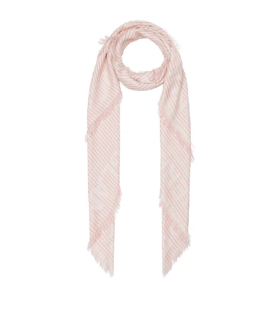 Shop Burberry Lightweight Logo Stripe Scarf