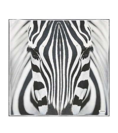 Shop Burberry Silk Zebra Print Scarf